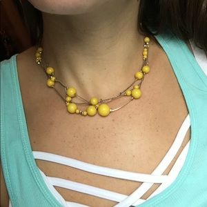Yellow Bubble Beaded Necklace